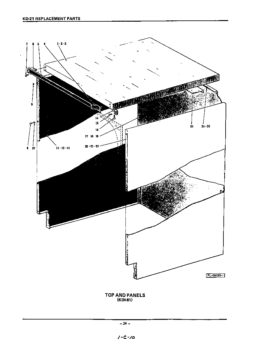 KitchenAid KUDS21CS0 top and panel #kdi-61 diagram