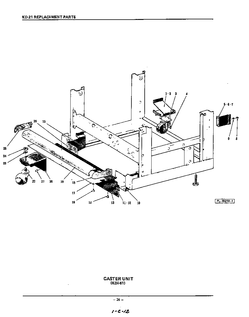 KitchenAid KUDS21CS0 caster #kdi-61 diagram