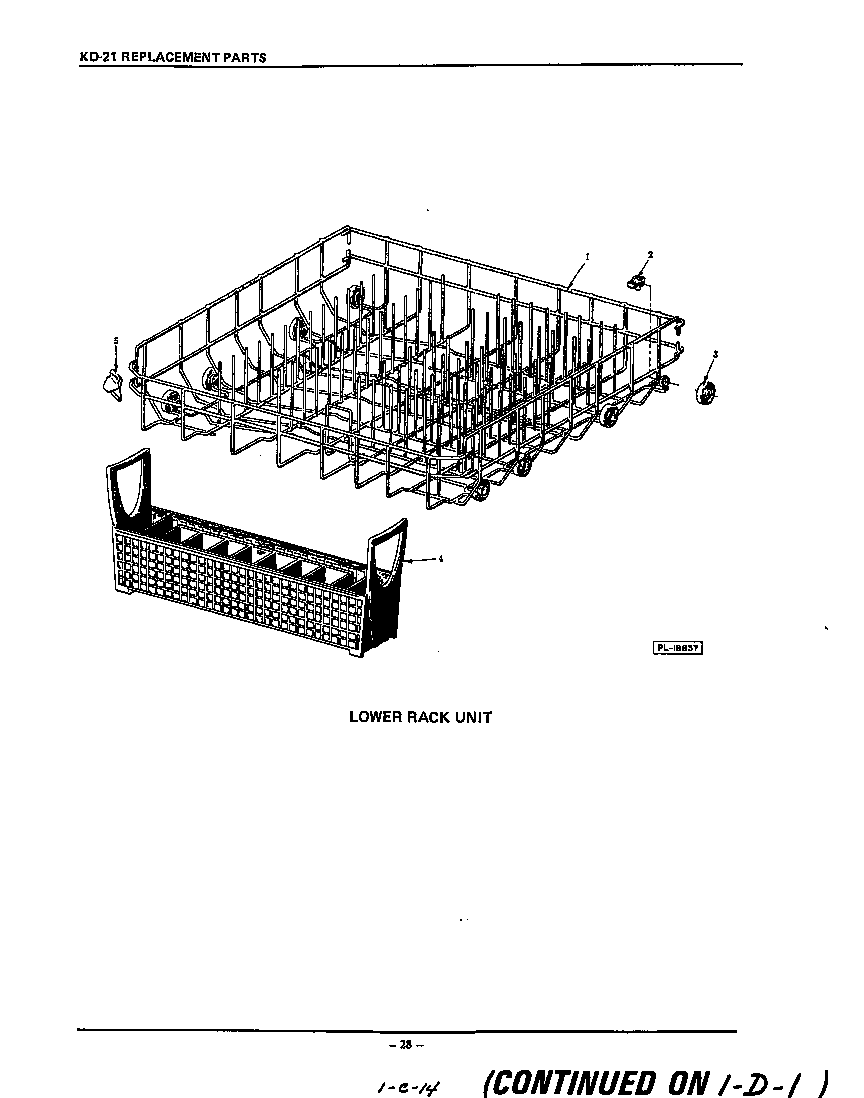 KitchenAid KUDS21CS0 lower rack diagram