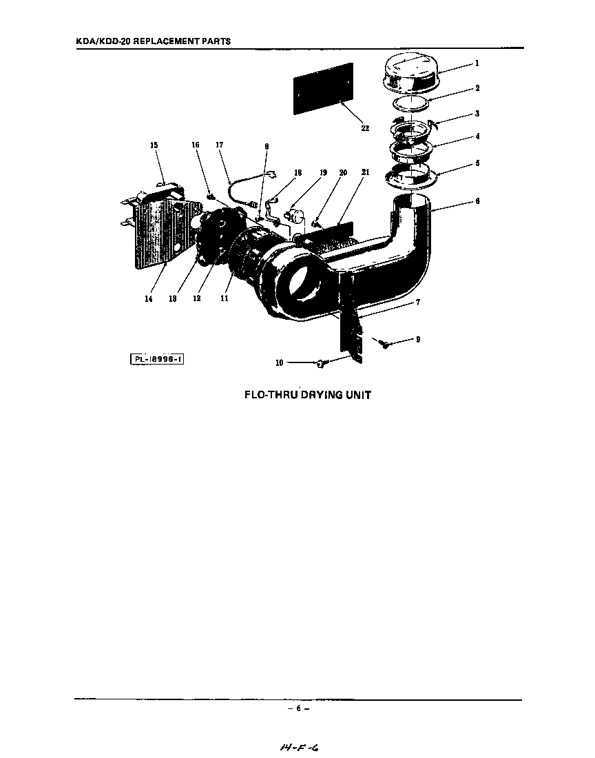 KitchenAid KDA20 flo-thru drying diagram