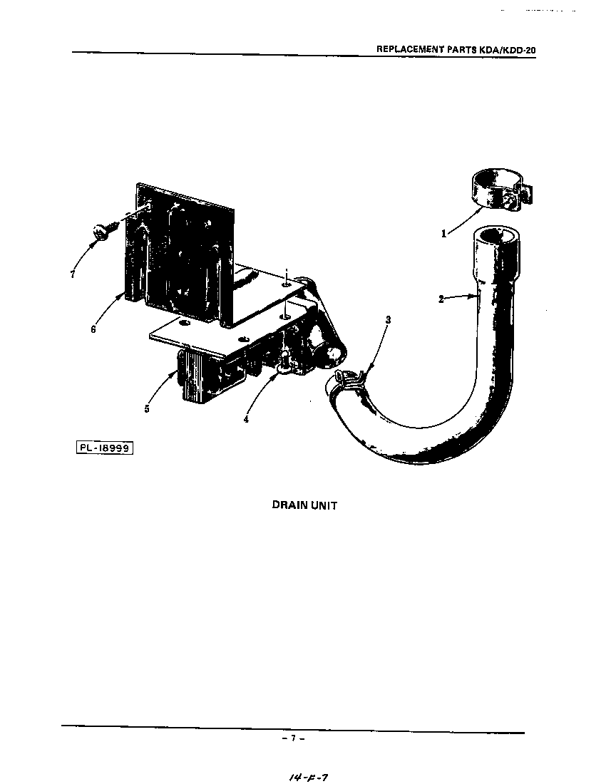 KitchenAid KDA20 drain diagram