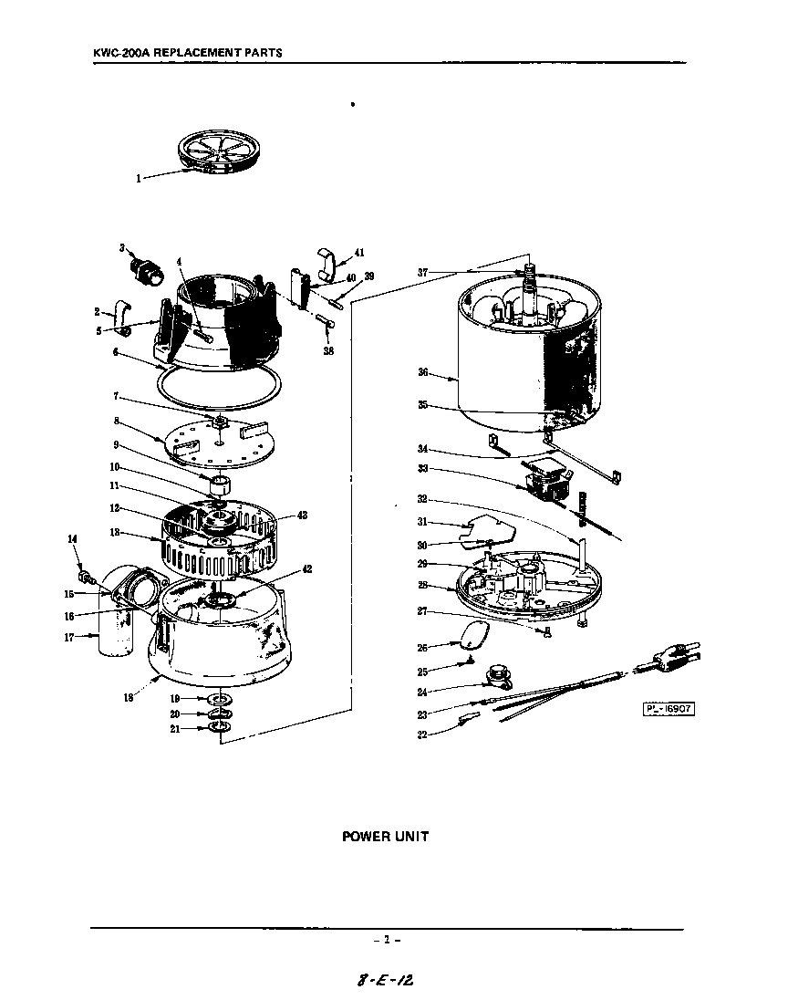 KitchenAid KWC200A power unit diagram