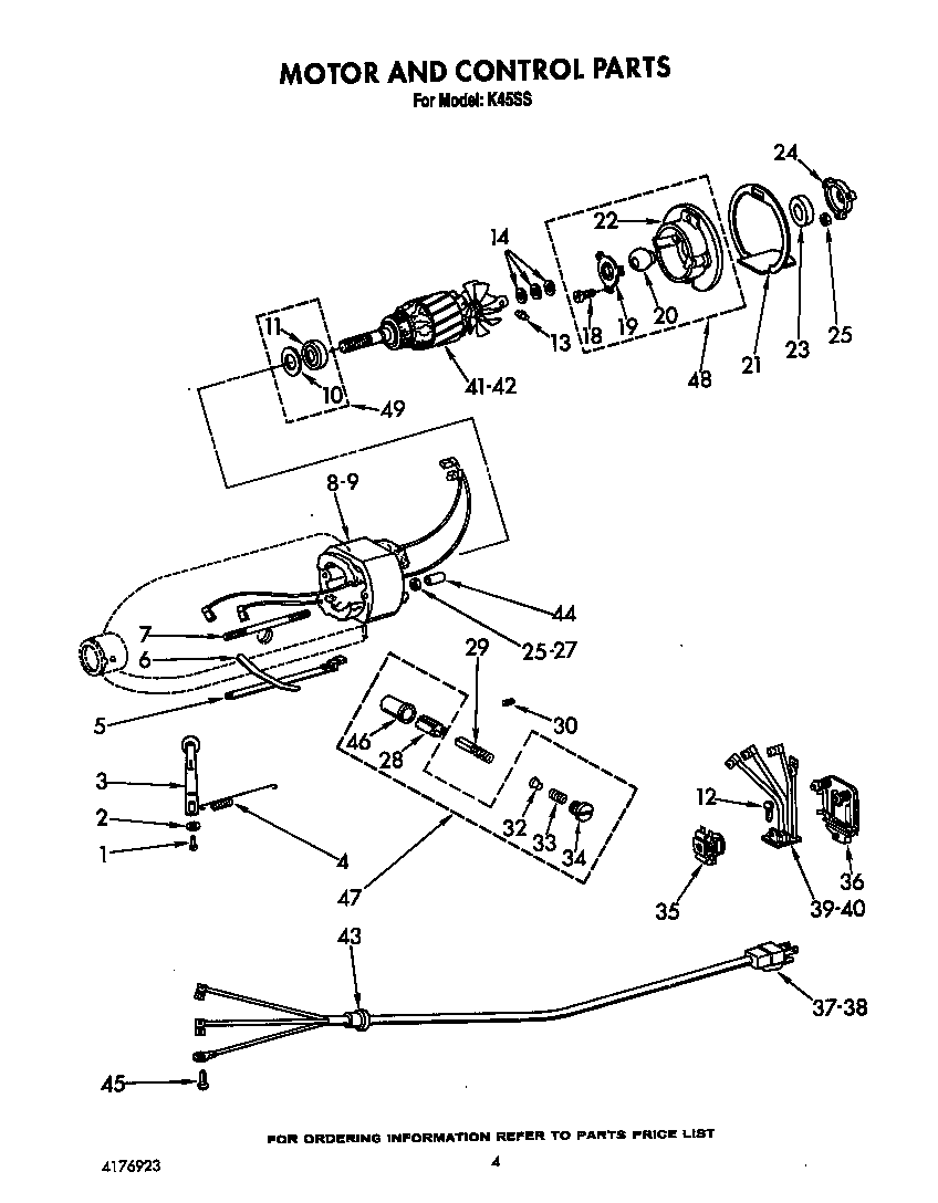 KitchenAid 3K45SS motor and control diagram
