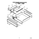 KitchenAid KEDC205YWH2 utility drawer and rail diagram