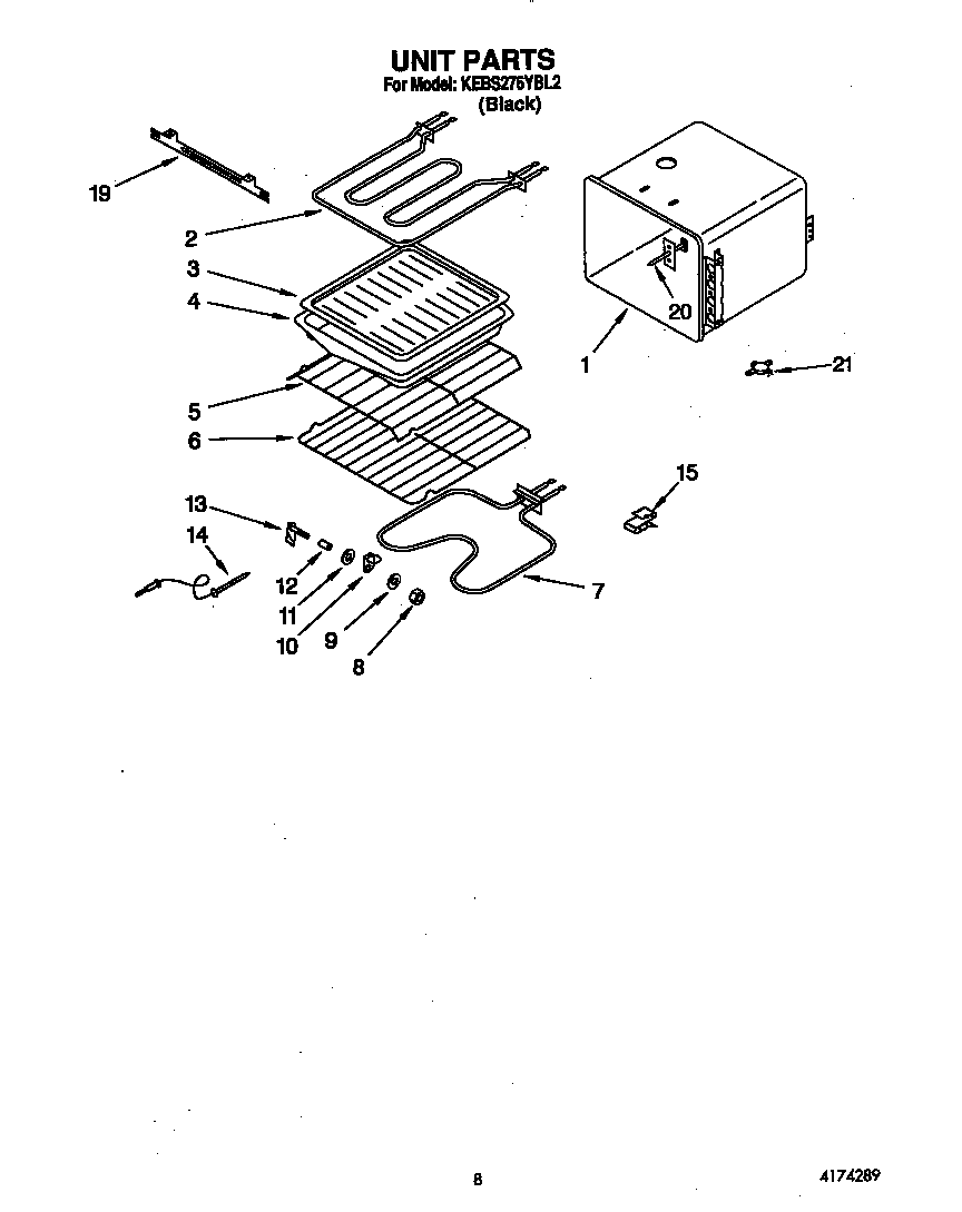 KitchenAid KEBS276YBL2 unit diagram