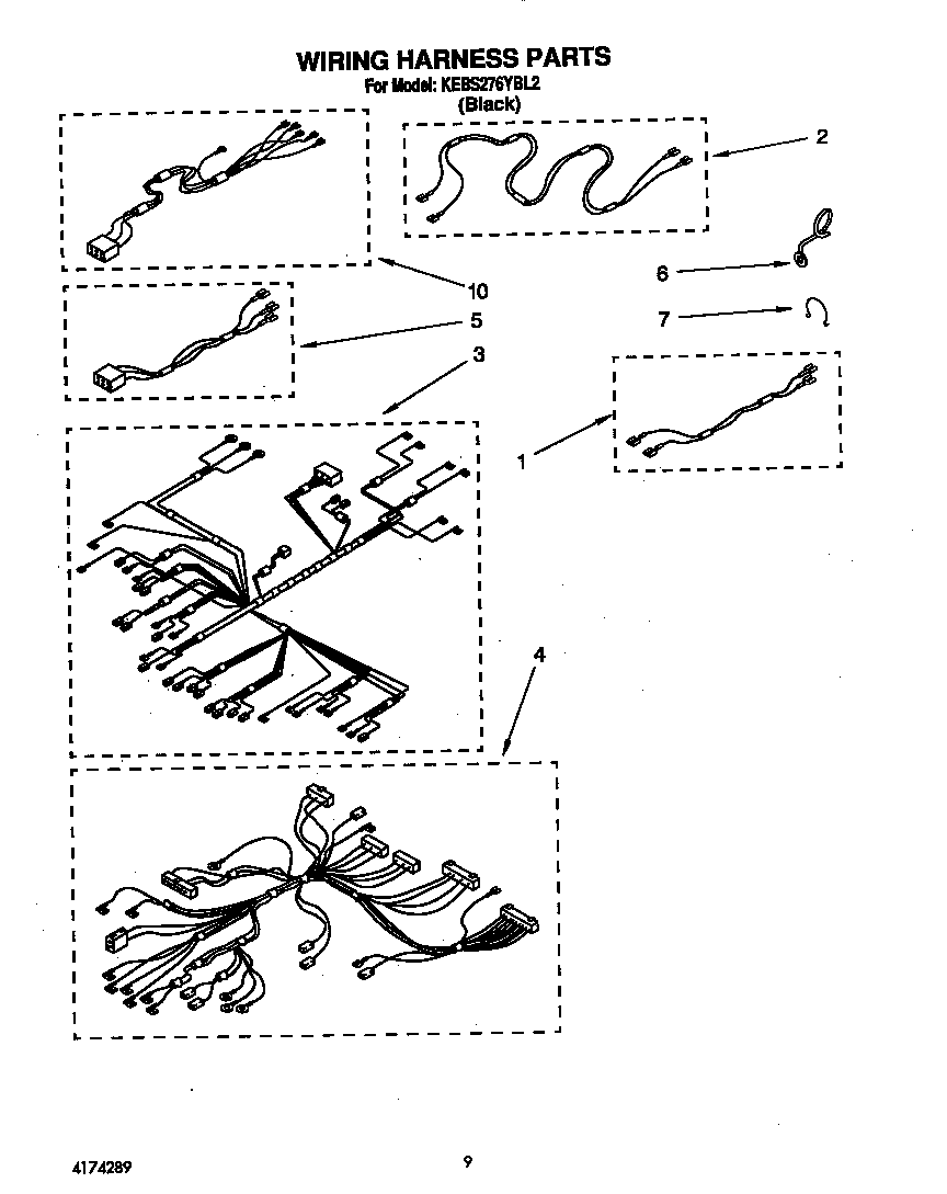 KitchenAid KEBS276YBL2 wiring harness diagram