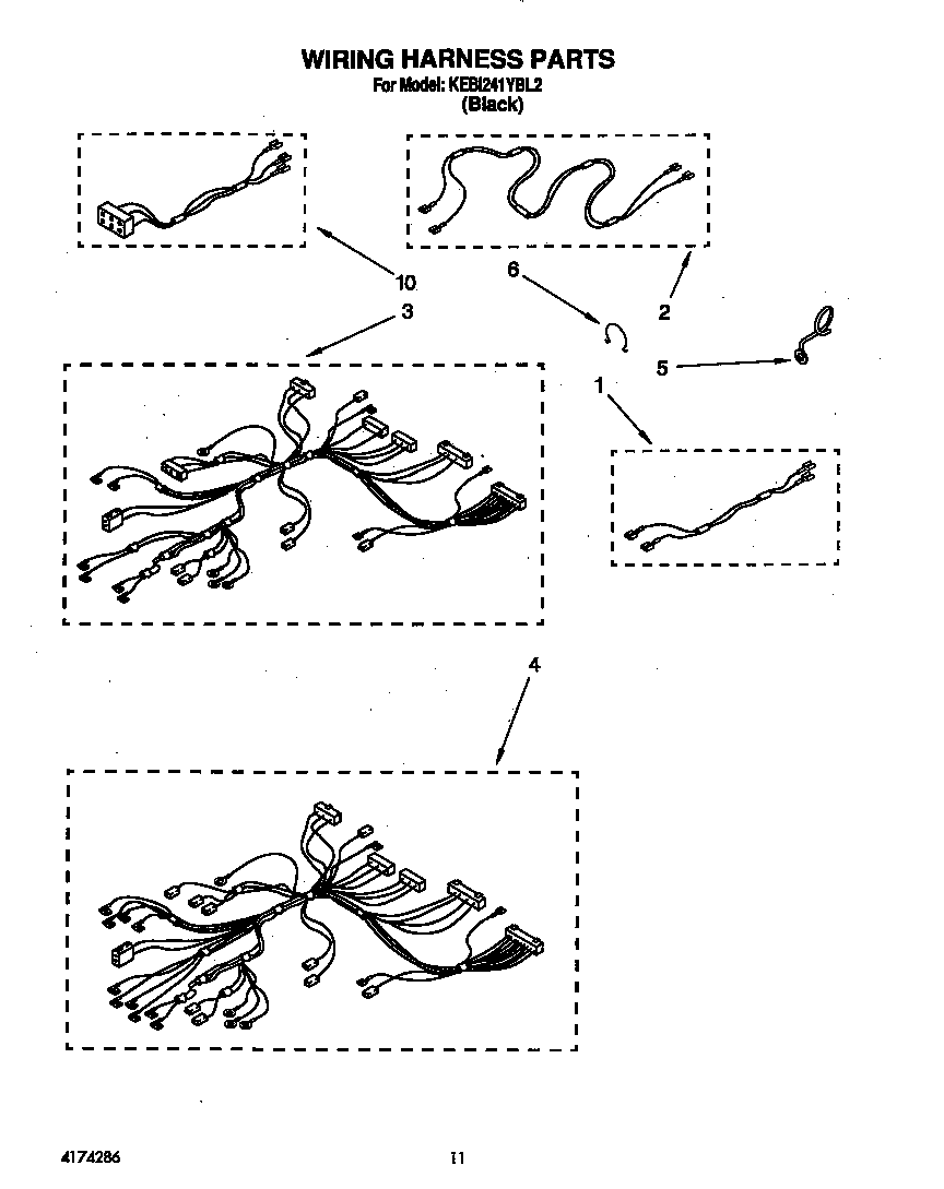 KitchenAid KEBI241YBL2 wiring harness diagram