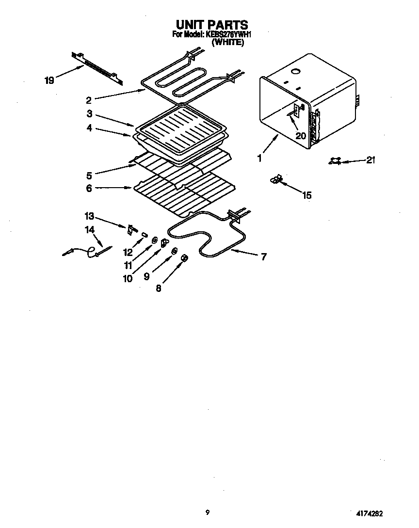 KitchenAid KEBS276YWH1 unit diagram