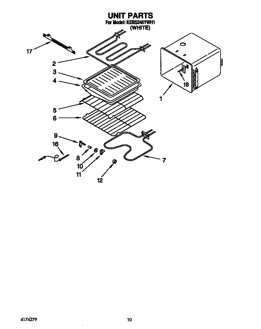 KitchenAid KEBS246YWH1 unit diagram