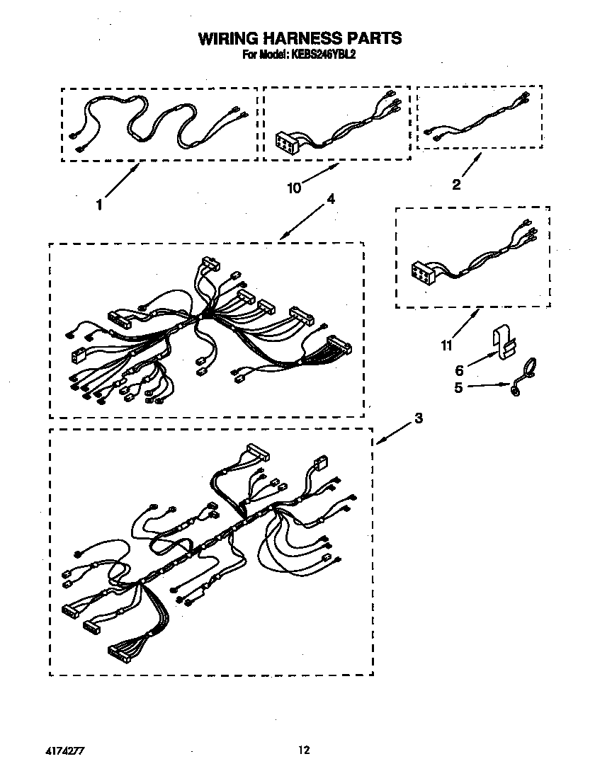 KitchenAid KEBS246YBL2 wiring harness diagram