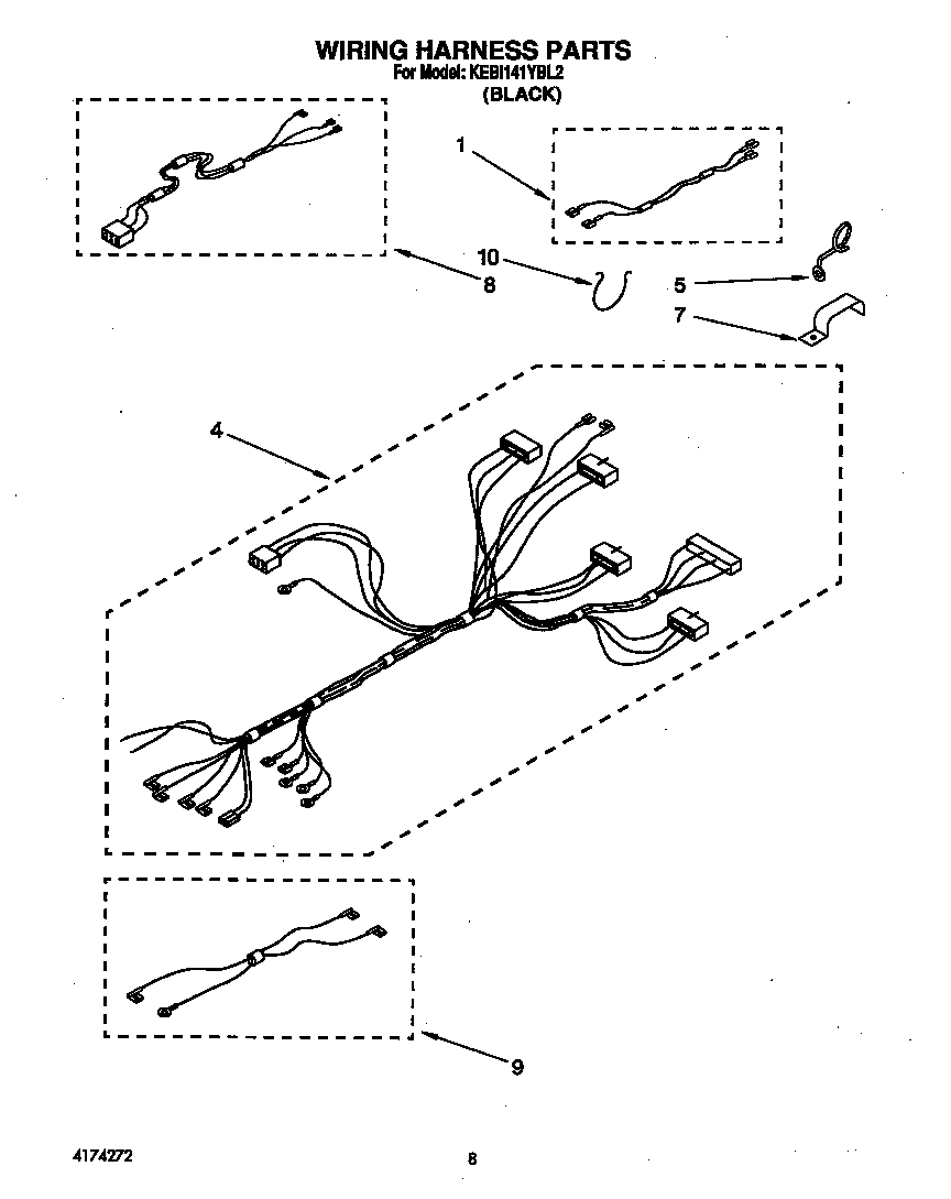 KitchenAid KEBI141YBL2 wiring harness diagram