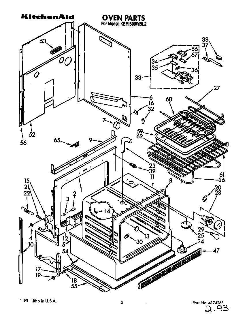 KitchenAid KEMI300WBL2 oven diagram