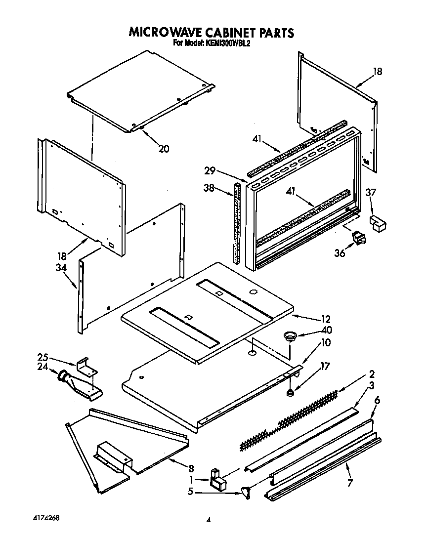 KitchenAid KEMI300WBL2 microwave cabinet diagram