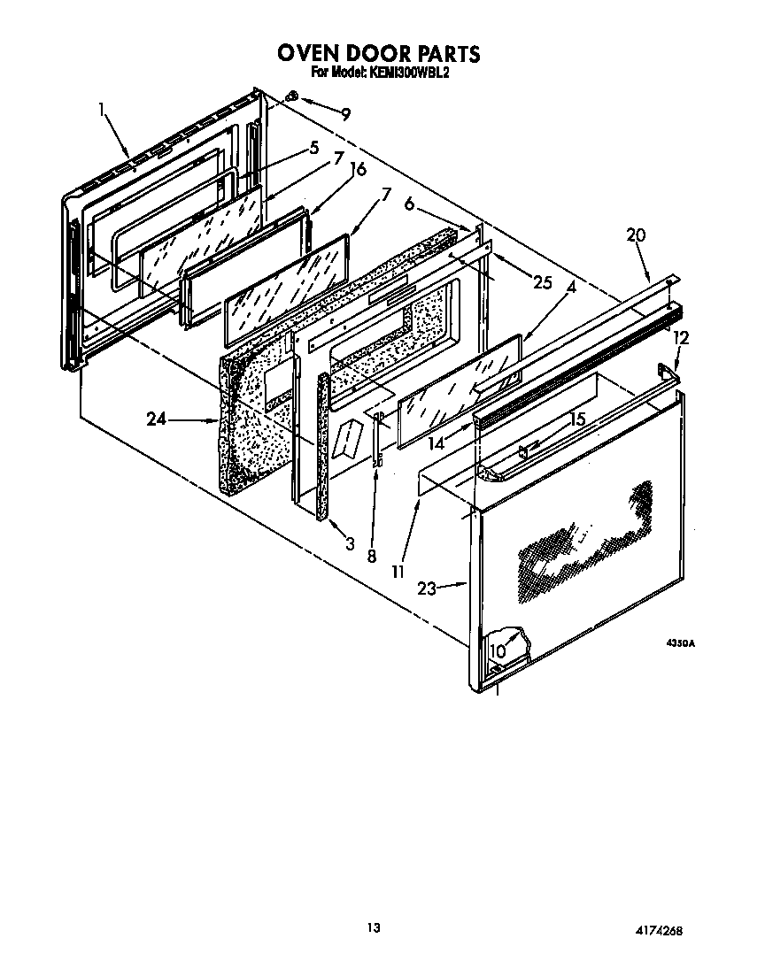 KitchenAid KEMI300WBL2 oven door diagram