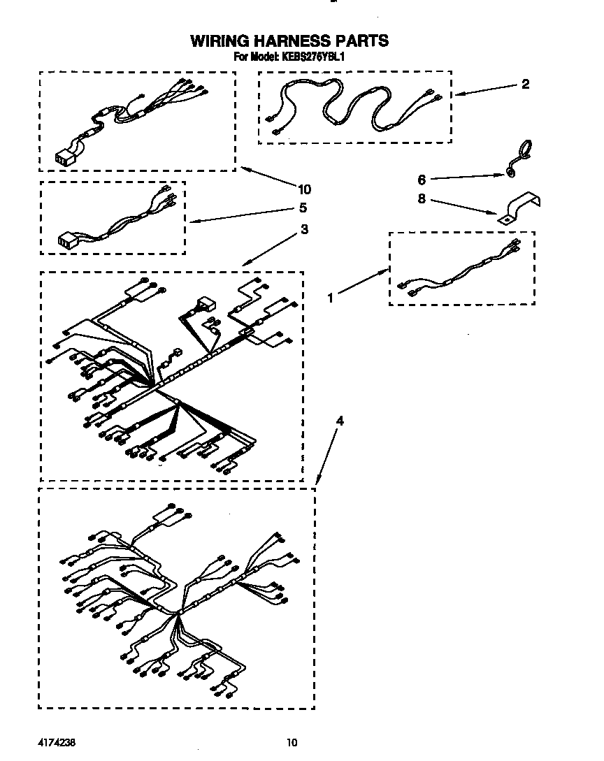 KitchenAid KEBS276YBL1 wiring harness diagram