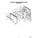 KitchenAid KEBS246YBL1 upper and lower oven door diagram