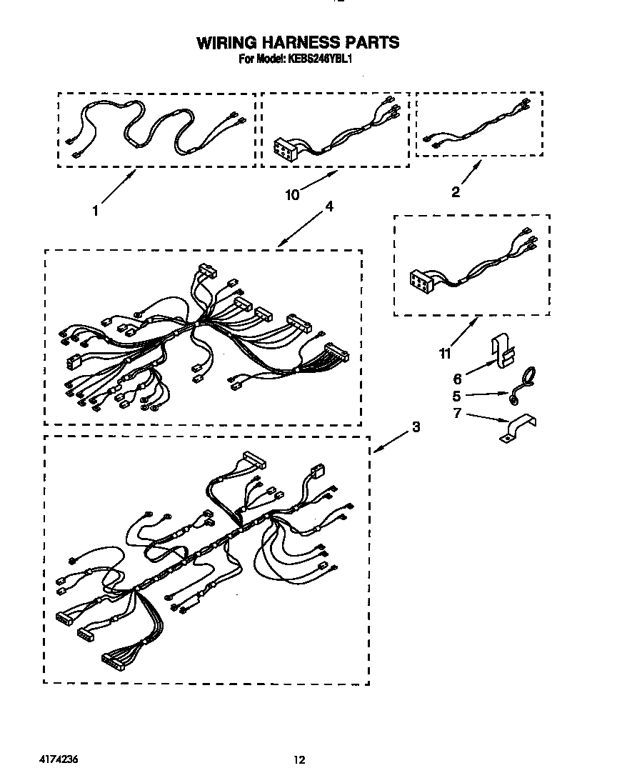 KitchenAid KEBS246YBL1 wiring harness diagram