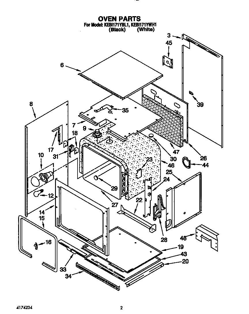 KitchenAid KEBI171YWH1 oven diagram