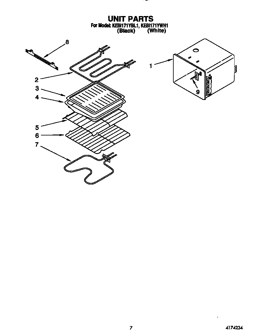 KitchenAid KEBI171YWH1 unit diagram