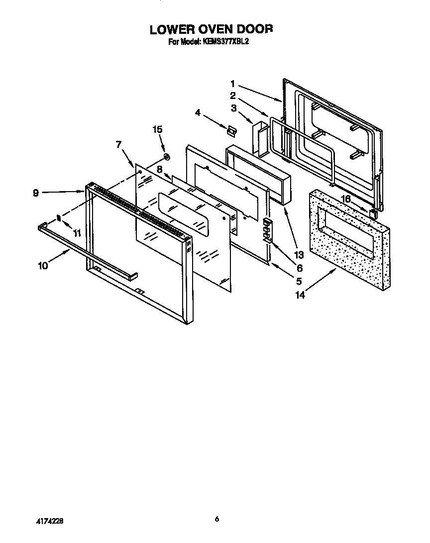 KitchenAid KEMS377XWH2 lower oven diagram