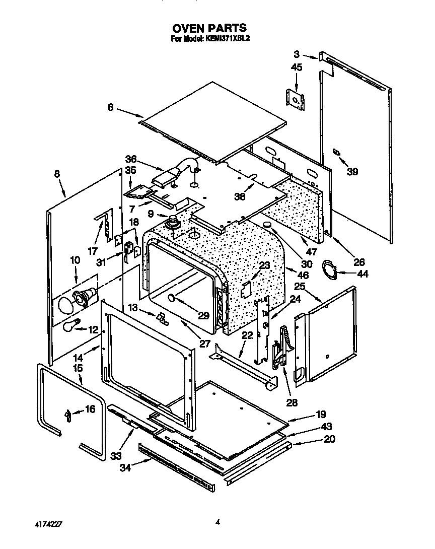 KitchenAid KEMI371XBL2 oven diagram