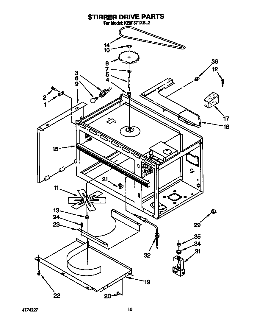 KitchenAid KEMI371XBL2 stirrer drive diagram