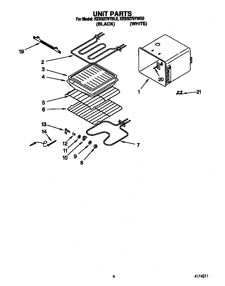KitchenAid KEBS276YWH0 unit diagram