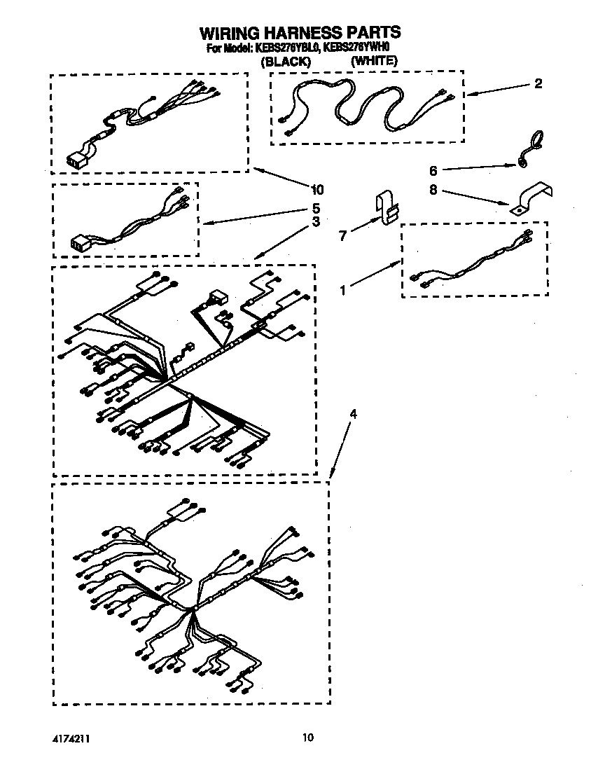 KitchenAid KEBS276YWH0 wiring harness diagram