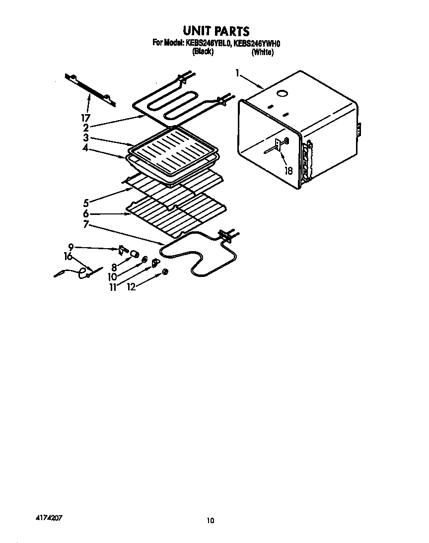 KitchenAid KEBS246YWH0 unit diagram