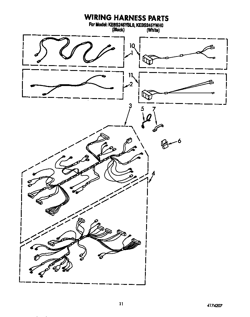 KitchenAid KEBS246YWH0 wiring harness diagram