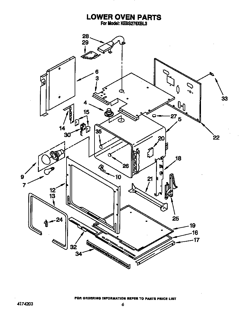 KitchenAid KEBS276XBL3 lower oven diagram