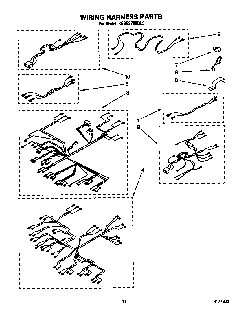 KitchenAid KEBS276XBL3 wiring harness diagram