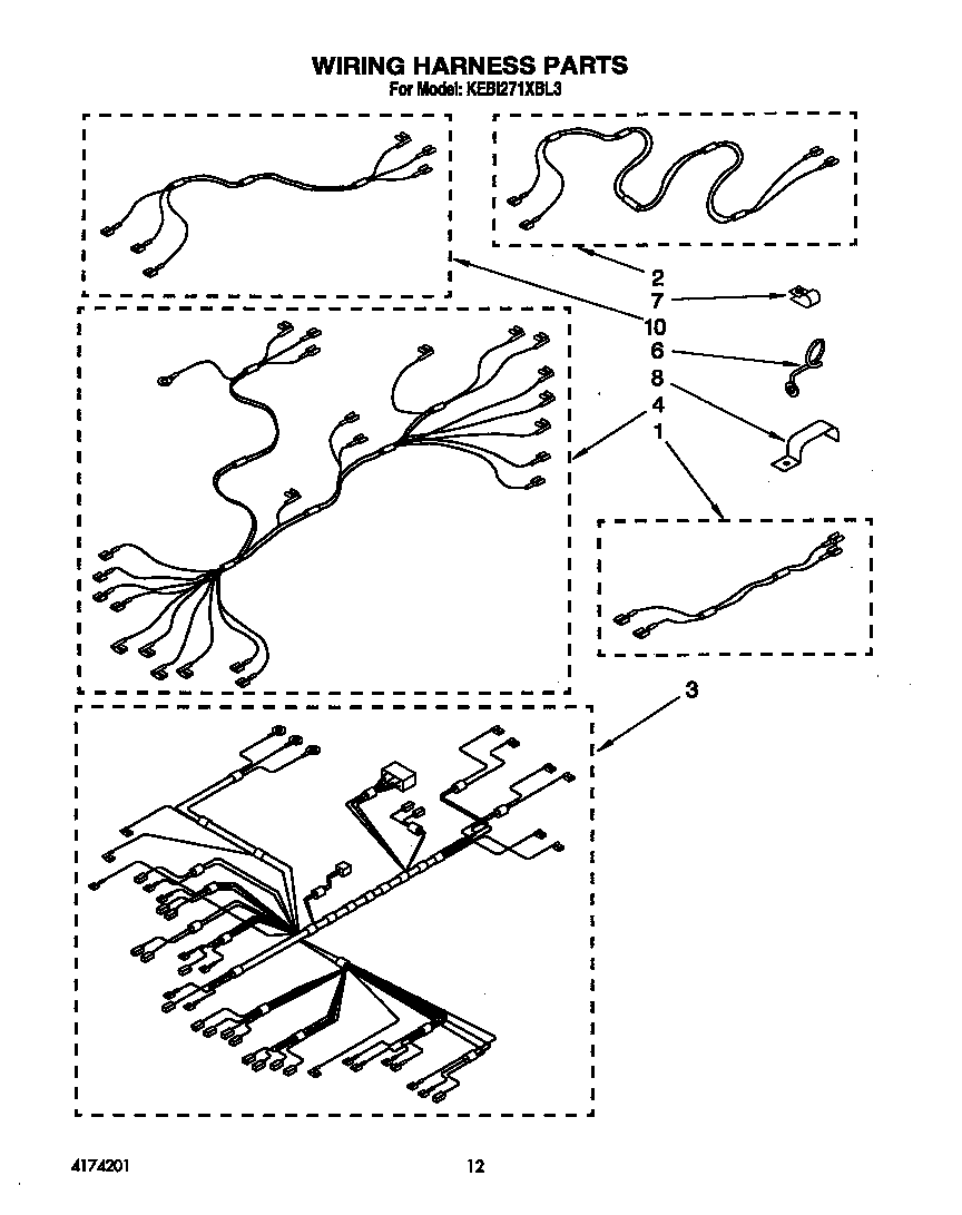 KitchenAid KEBI271XBL3 wiring harness diagram