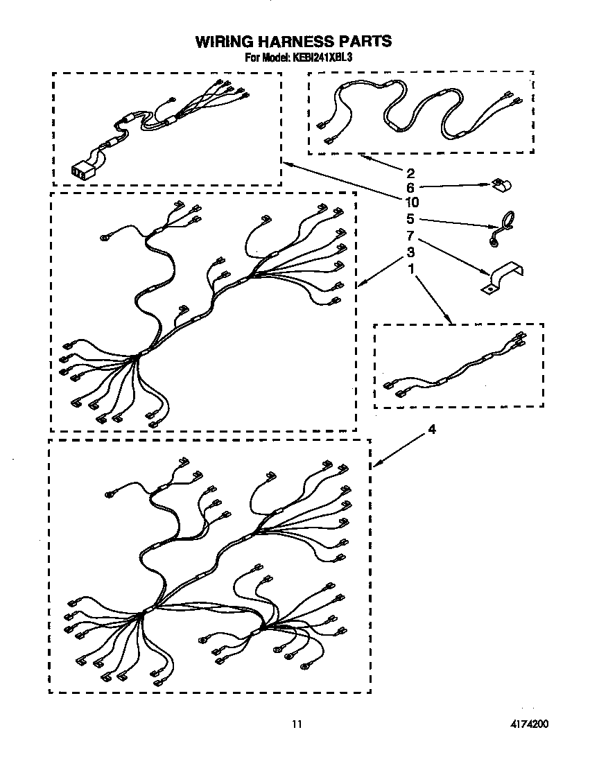KitchenAid KEBI241XBL3 wiring harness diagram