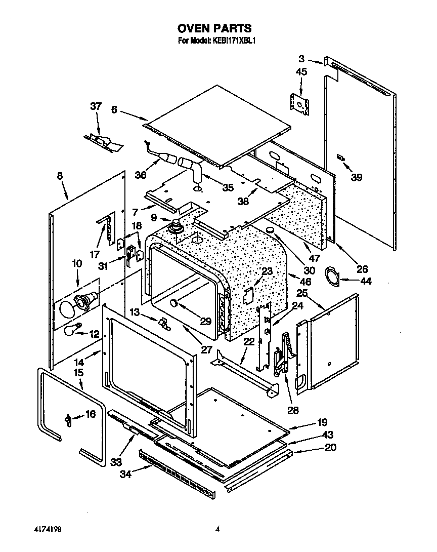 KitchenAid KEBI171XWH1 oven diagram