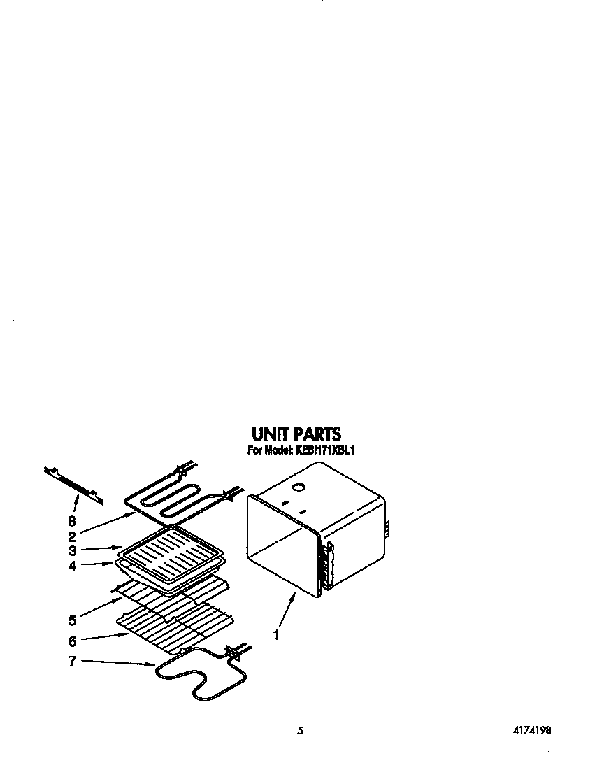 KitchenAid KEBI171XWH1 unit diagram