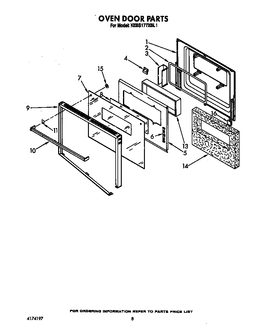KitchenAid KEBS177XWH1 oven door diagram