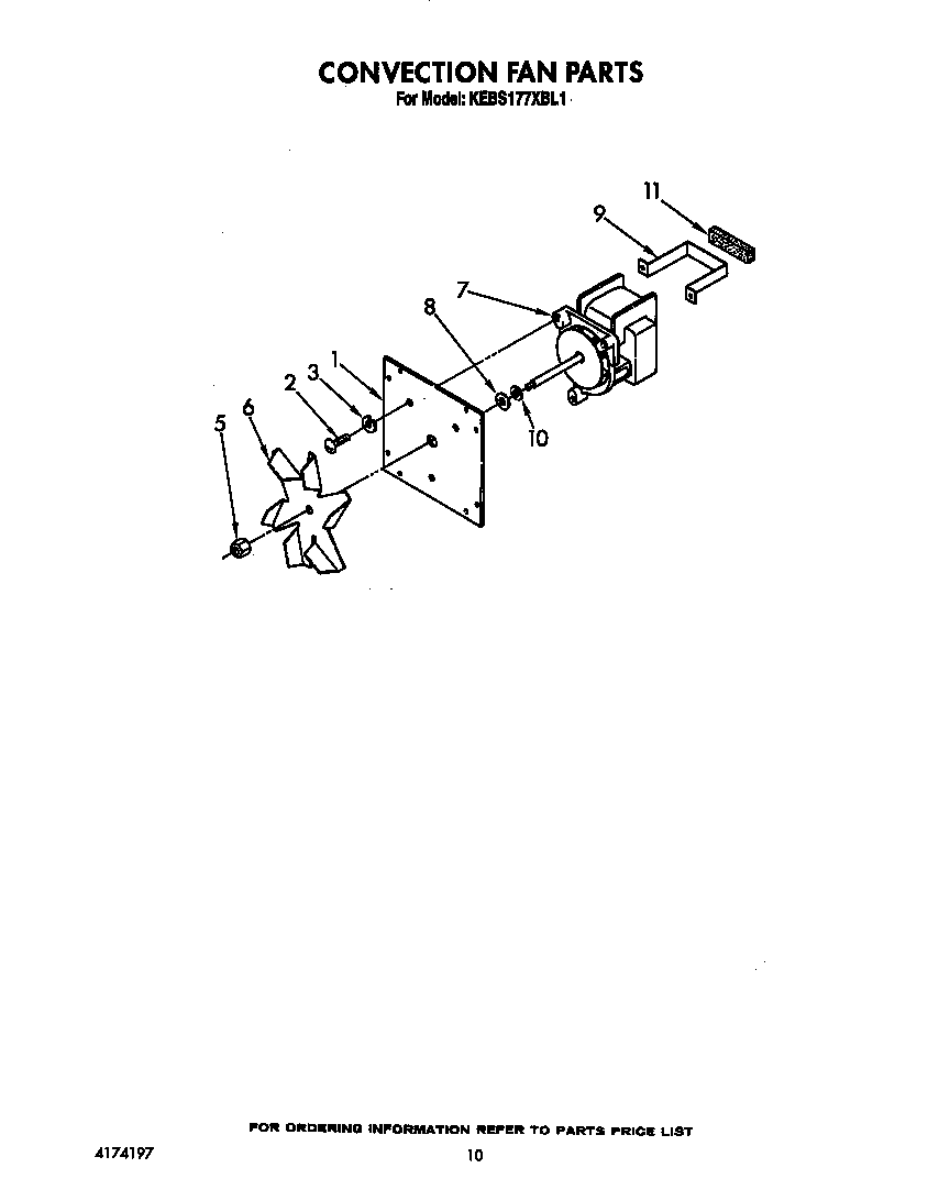 KitchenAid KEBS177XWH1 convection fan diagram