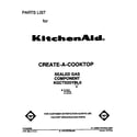 KitchenAid KGCT025YWH0 cover page-text only diagram