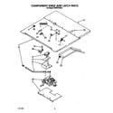 KitchenAid KEMS378XBL1 component shelf and latch diagram