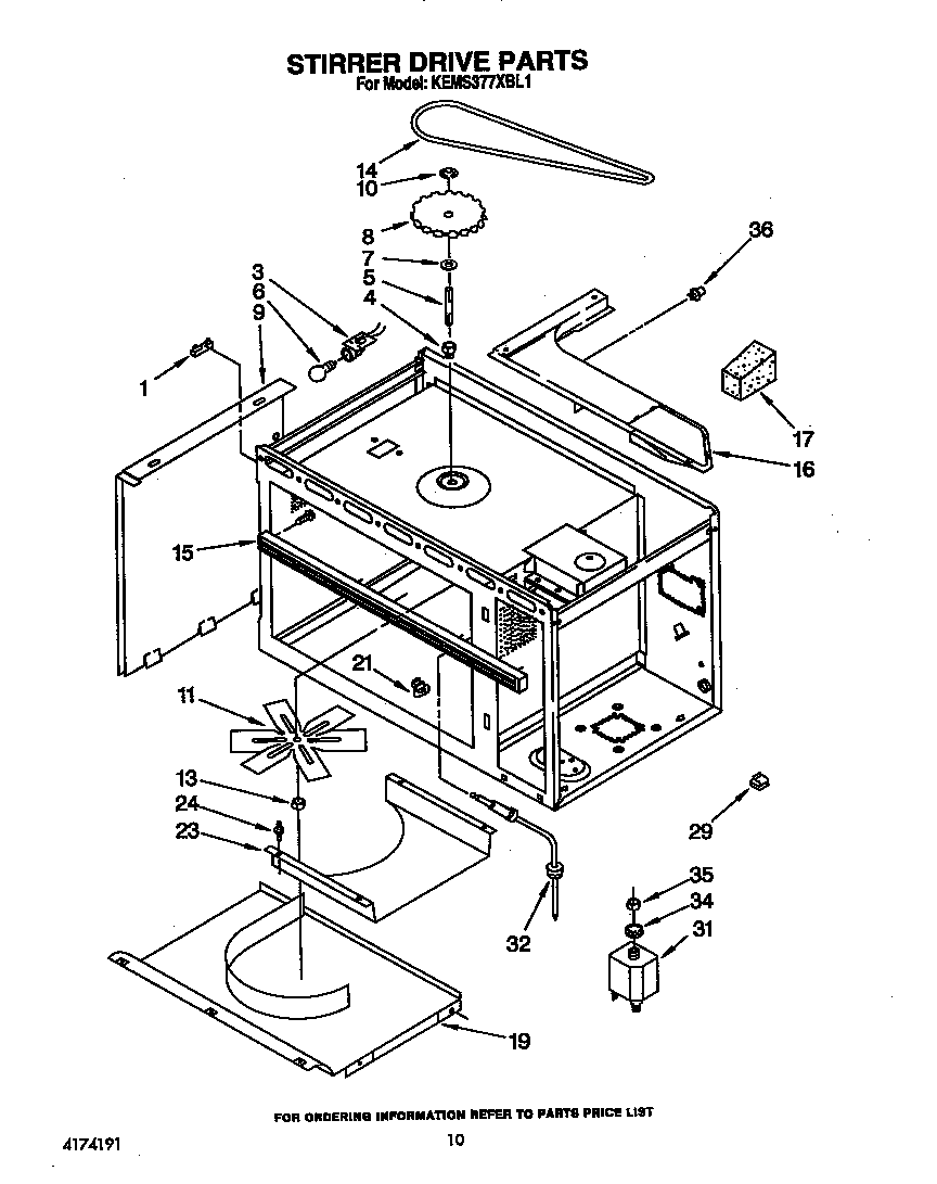 KitchenAid KEMS377XWH1 stirrer drive diagram