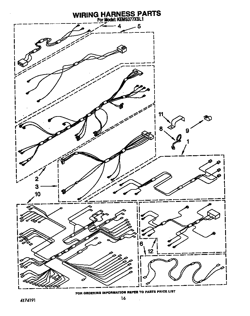 KitchenAid KEMS377XWH1 wiring harness diagram
