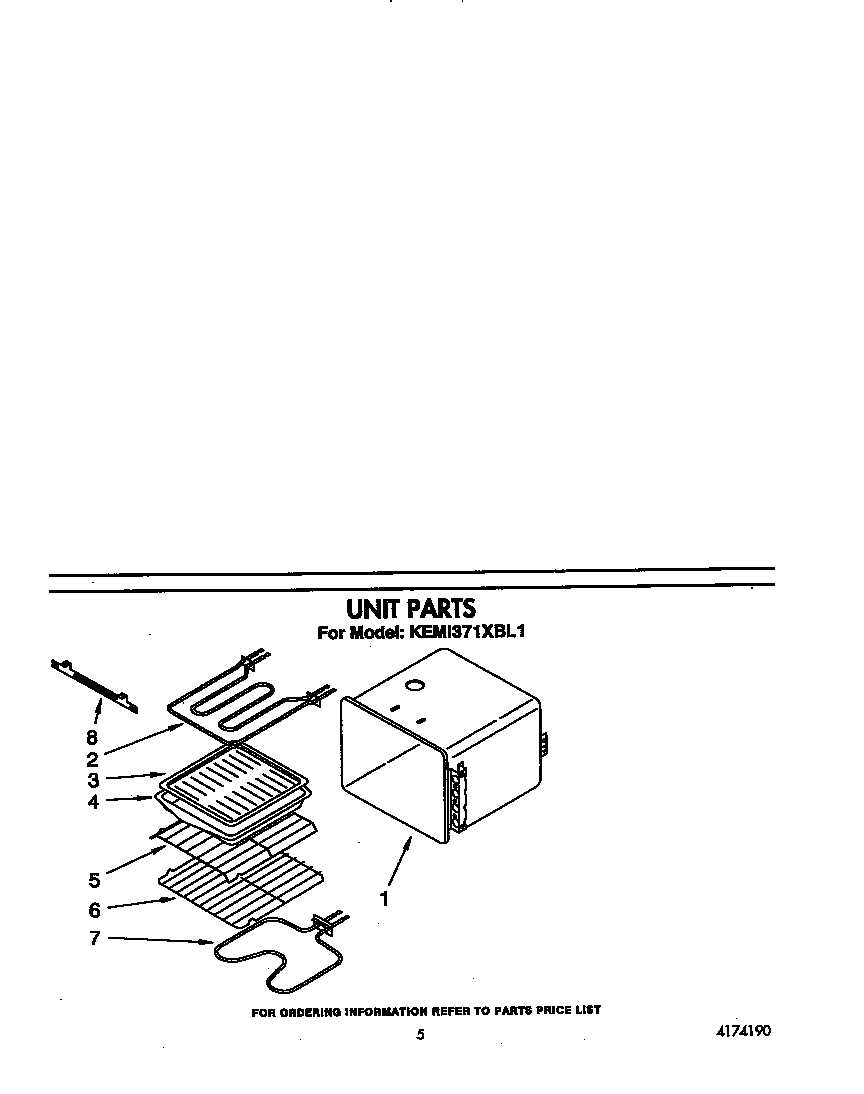 KitchenAid KEMI371XBL1 unit diagram