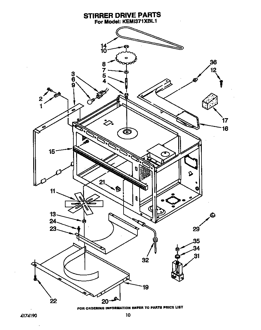 KitchenAid KEMI371XBL1 stirrer drive diagram