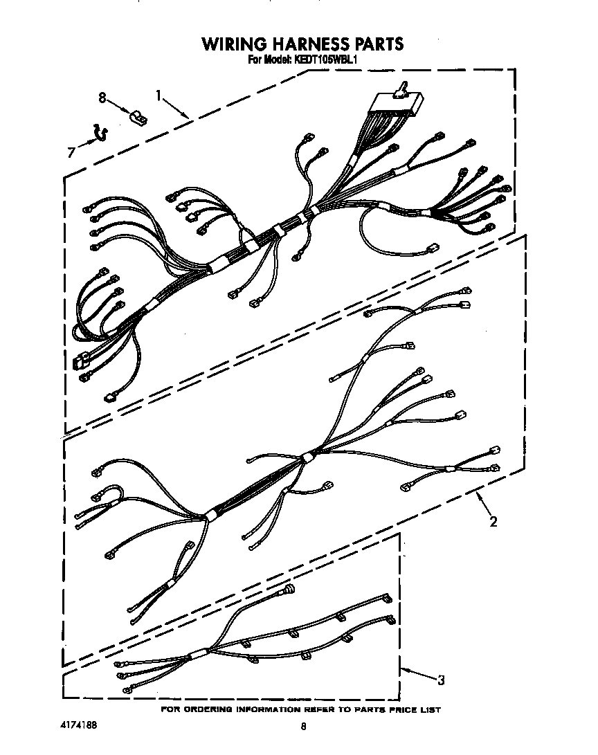 KitchenAid KEDT105WWH1 wiring harness diagram