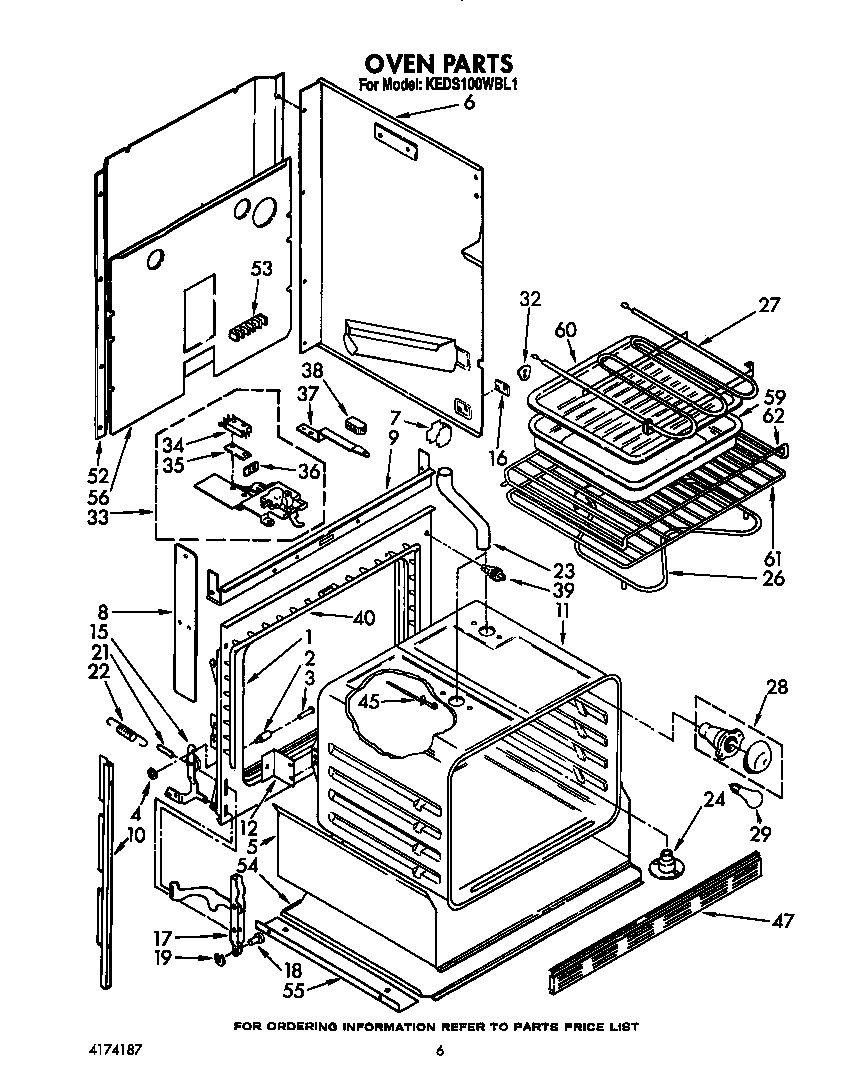 KitchenAid KEDS100WWH1 oven diagram