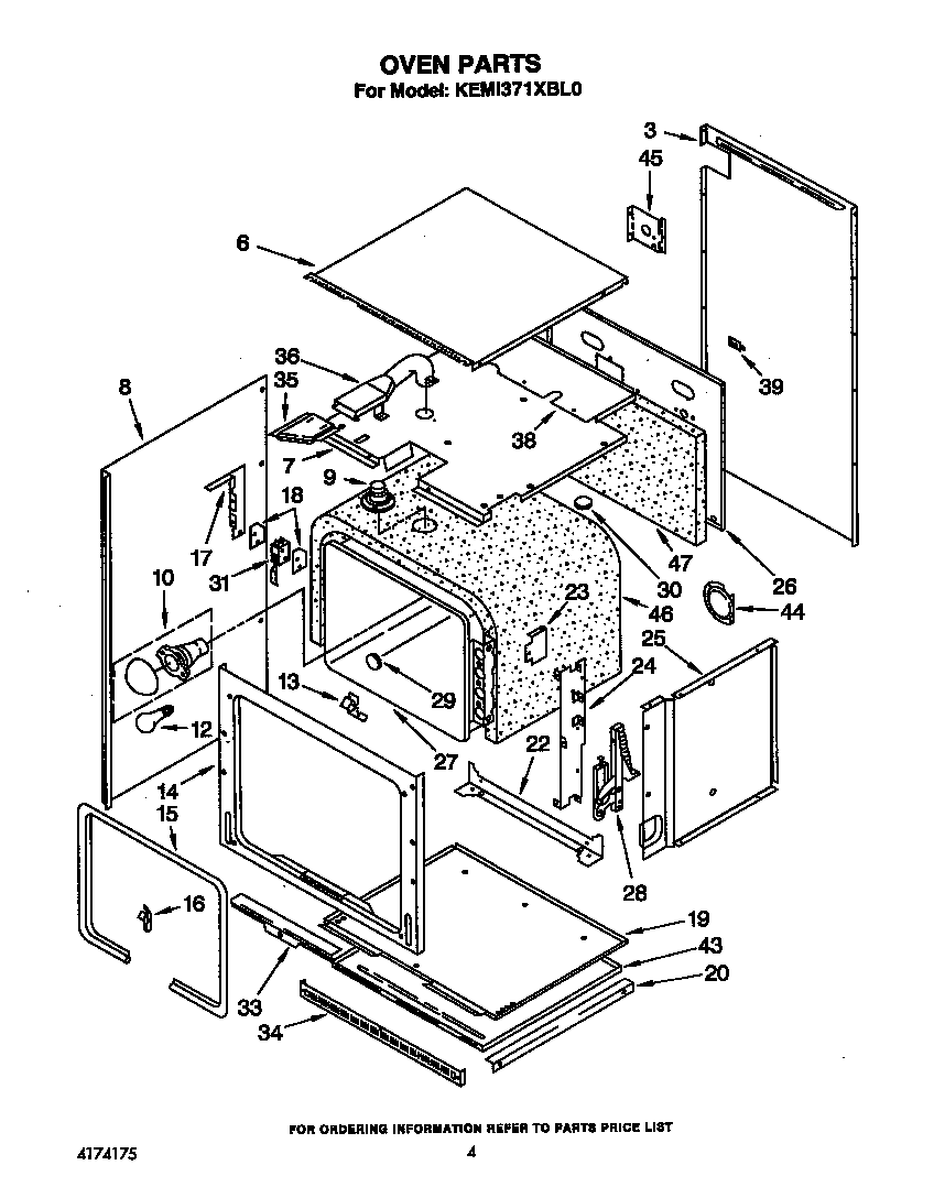 KitchenAid KEMI371XBL0 oven diagram