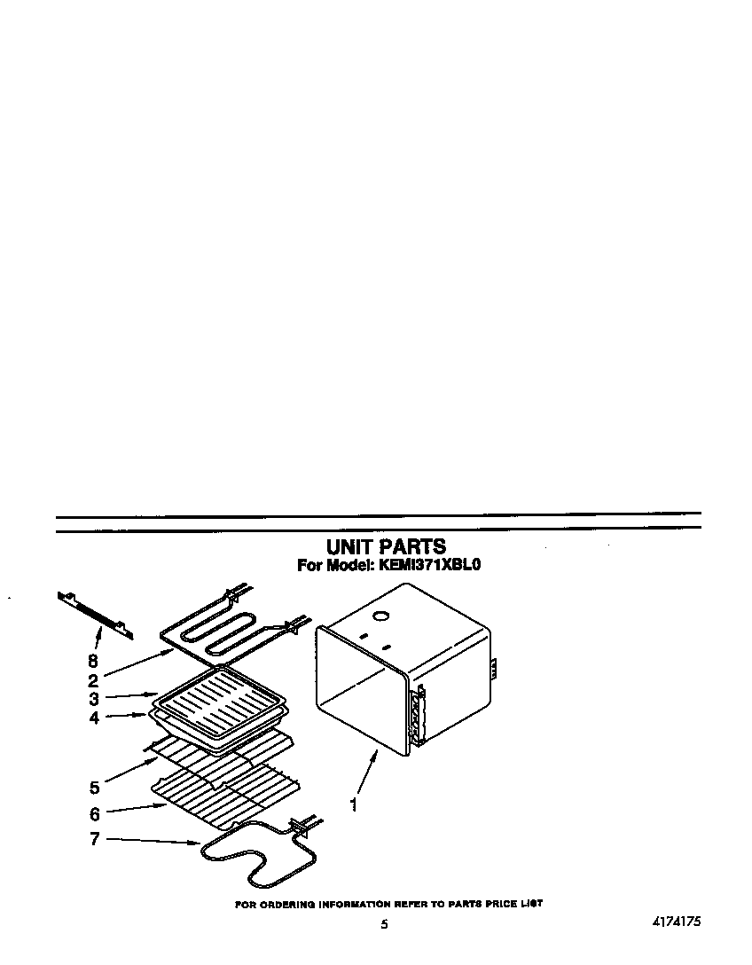 KitchenAid KEMI371XBL0 unit diagram