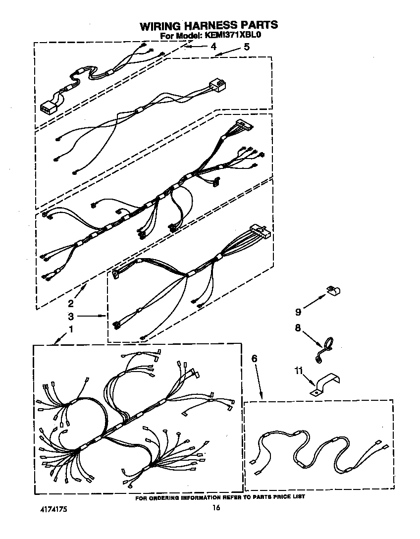 KitchenAid KEMI371XBL0 wiring harness diagram