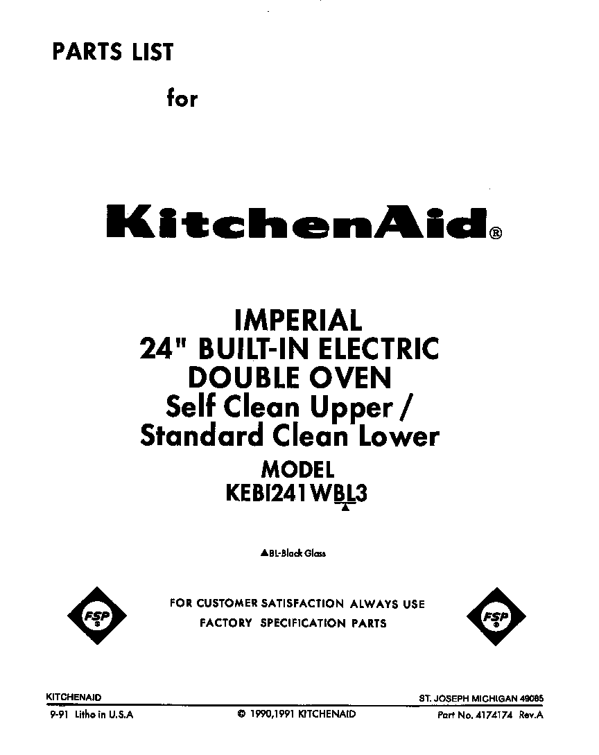 KitchenAid KEBI241WBL3 front cover diagram